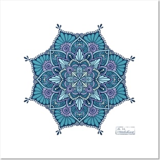 Blue Winter Garden Mandala Posters and Art